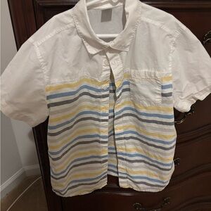 Striped Kids Shirt - White, Blue, Yellow